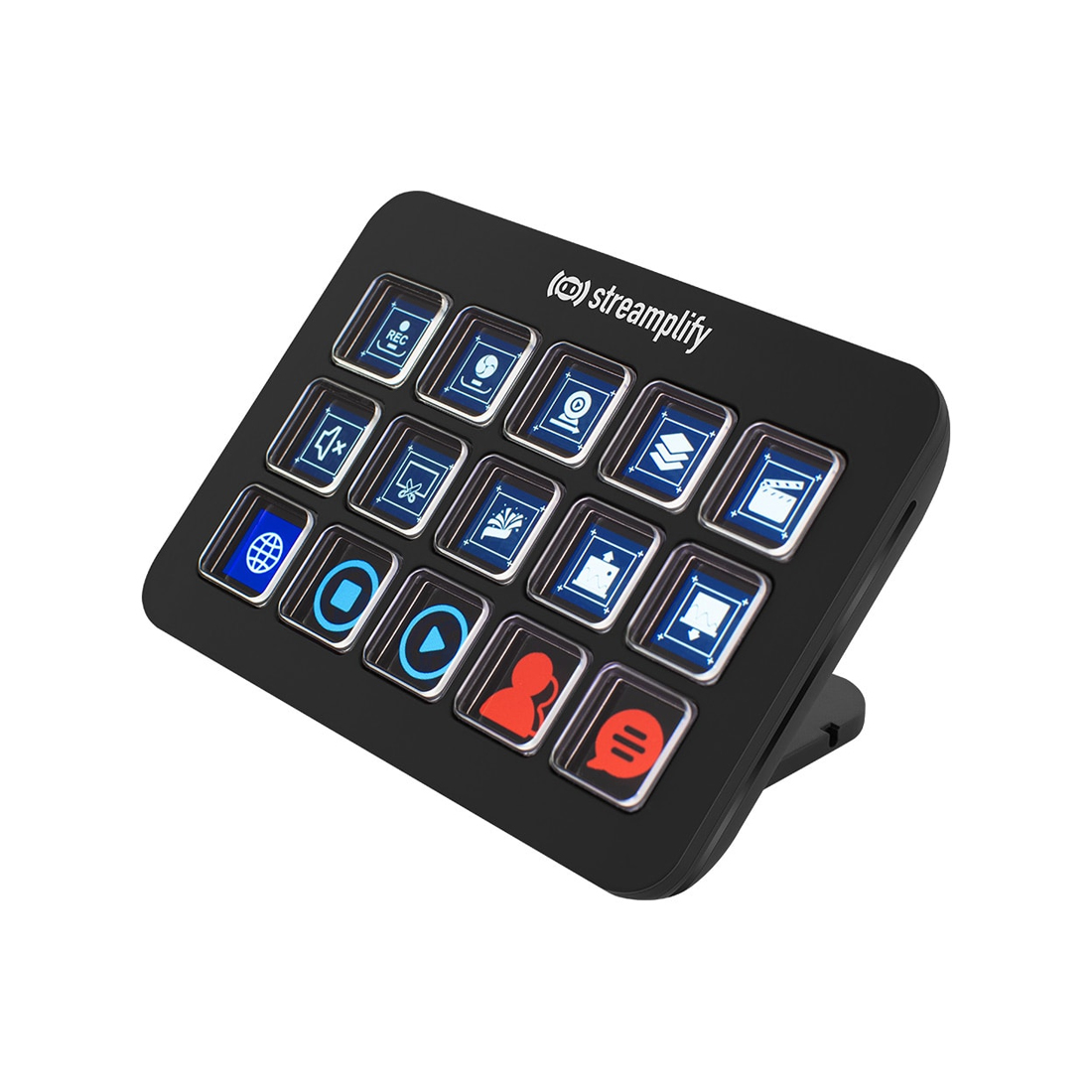 Стриминговый контроллер, Streamplify, STREAMING DECK-LCD 15 KEYS W/HUB BLK, 15 ЖК-клавиш, Type-C, USB 3.0x2, 133x94,5x19,7мм, Черный
