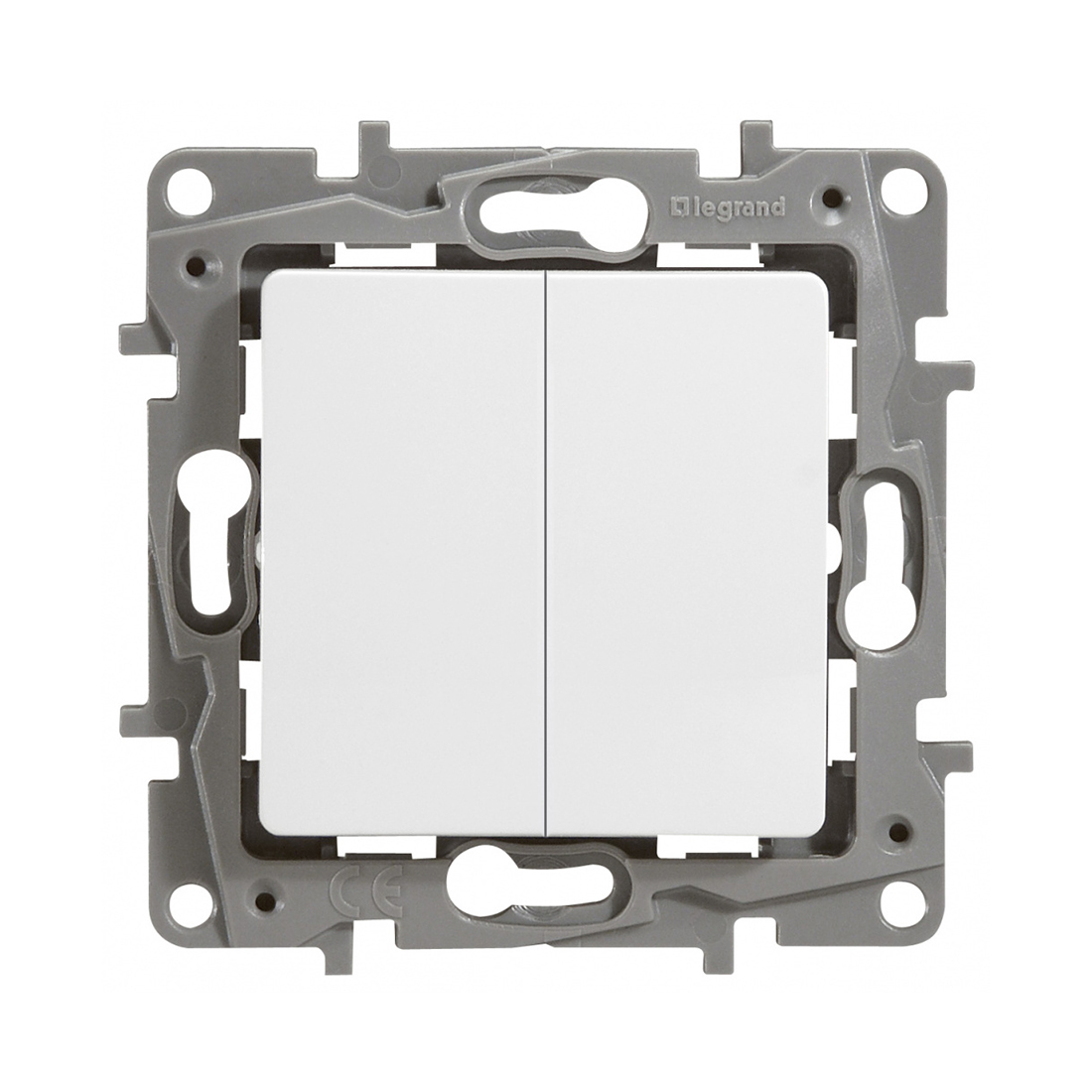 Выключатель двухклавишный, Legrand, 672202, Etika 10 A 250 В белый