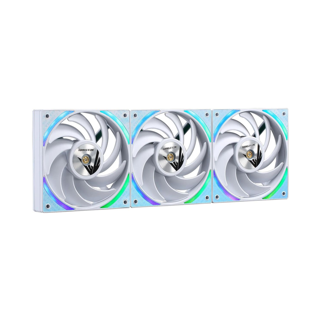 Комплект кулеров для кейса, Formula V, AIR BRIDGE PLUS WH, 3х120мм ARGB, 300-1300±10%об.мин, 39.6CFM, 27.2dB(A), 4pin, Белый