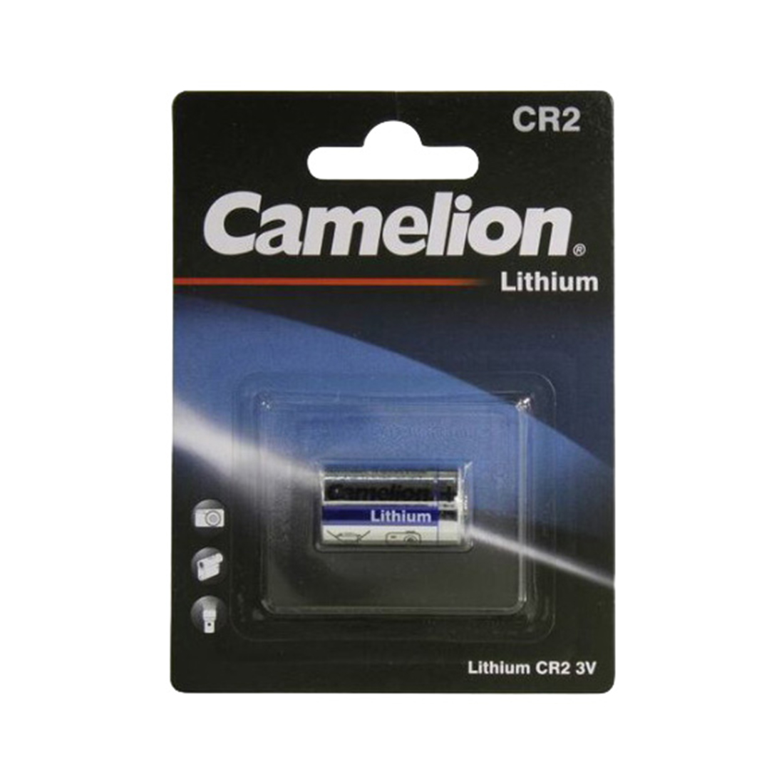 Батарейка, CAMELION, CR2-BP1, Lithium, 3V, 1 шт., Серебристый