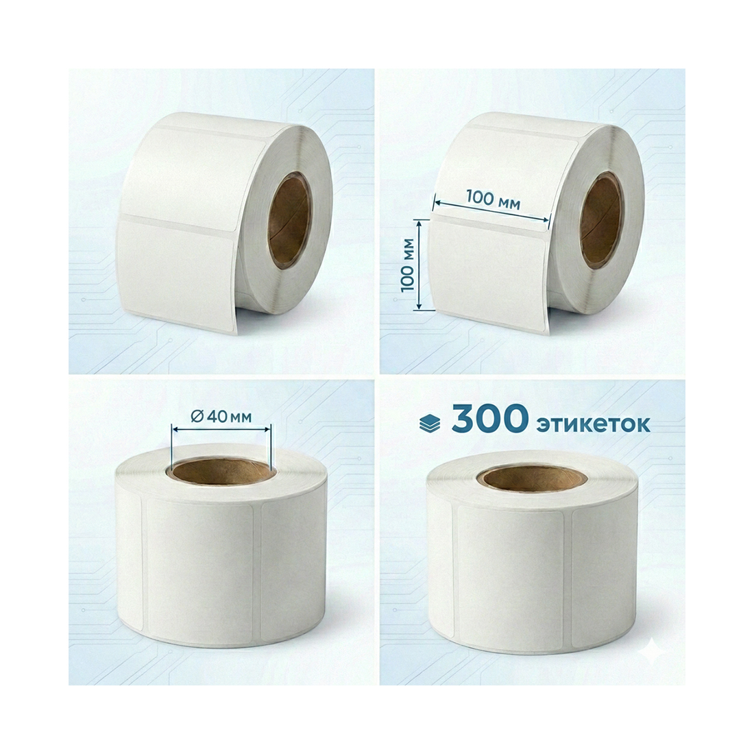 Термоэтикетки в рулоне Europrint EPLE-100.100.300.40 ECO