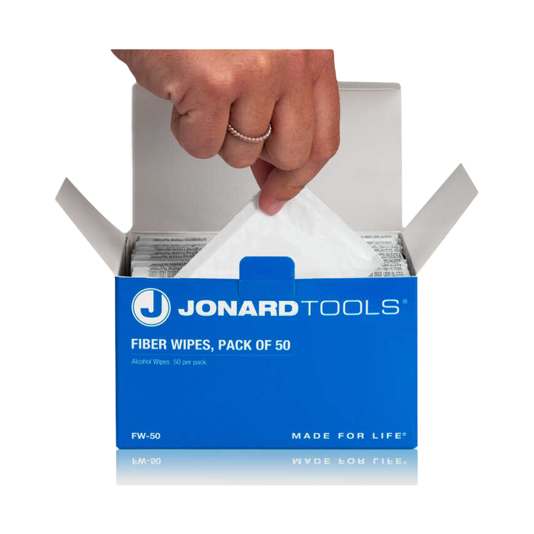 Влажные салфетки для очистки оптических поверхностей Fiber Wipes , Jonard Tools, FW-50 , в упаковке 50 шт.