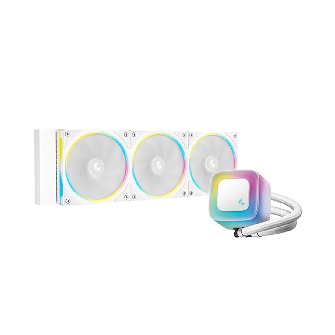 Кулер с водяным охлаждением, Deepcool, LE360 PRO WH R-LE360PRO-WHAMMC-G-1, Intel 1851/1700/1200/115х и AMD AM5/AM4/, TDP 300W, 3*120мм FL12 SE ARGB, 400-2400 RPM±10%, 66.23CFM, 37.7 dB(A), Белый