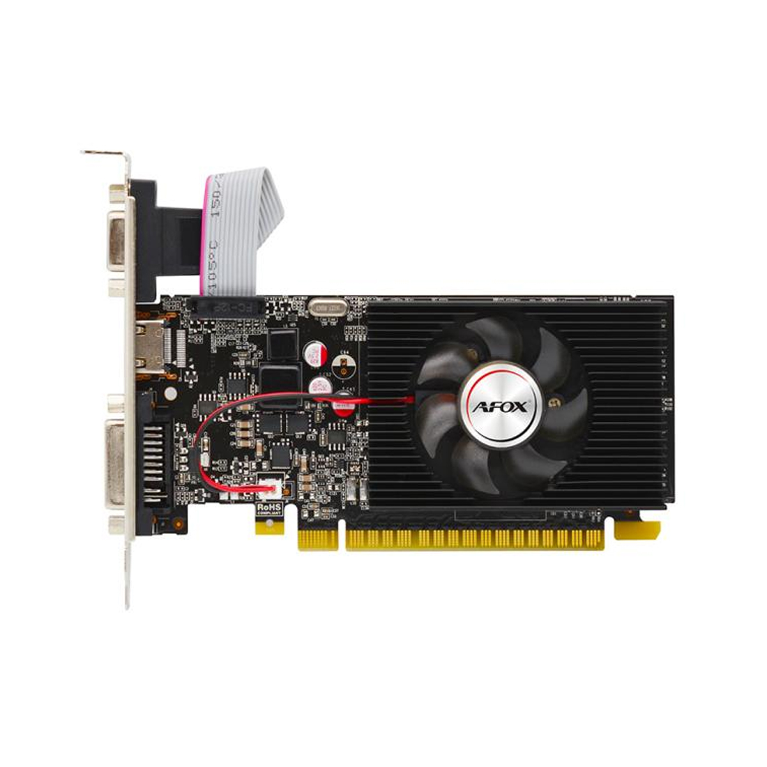 Видеокарта, AFOX, GT740 4GB D3 LP Single Fan (4897033780629), AF740-4096D3L3, DDR3, 128bit, HDMI, DVI, VGA, 145*70*20 мм, Цветная коробка