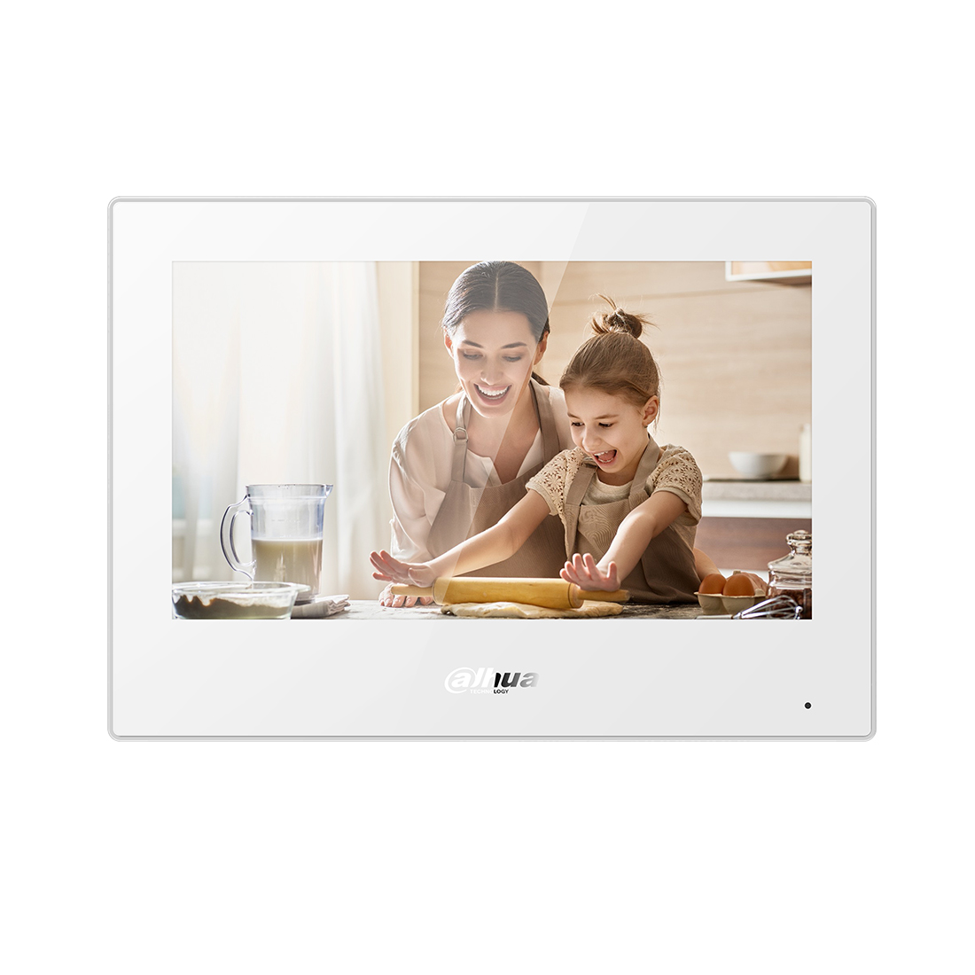 Домофонная система, Dahua, DHI-VTH5321GW-W, белый, 7"сенсорный LCD монитор, Android