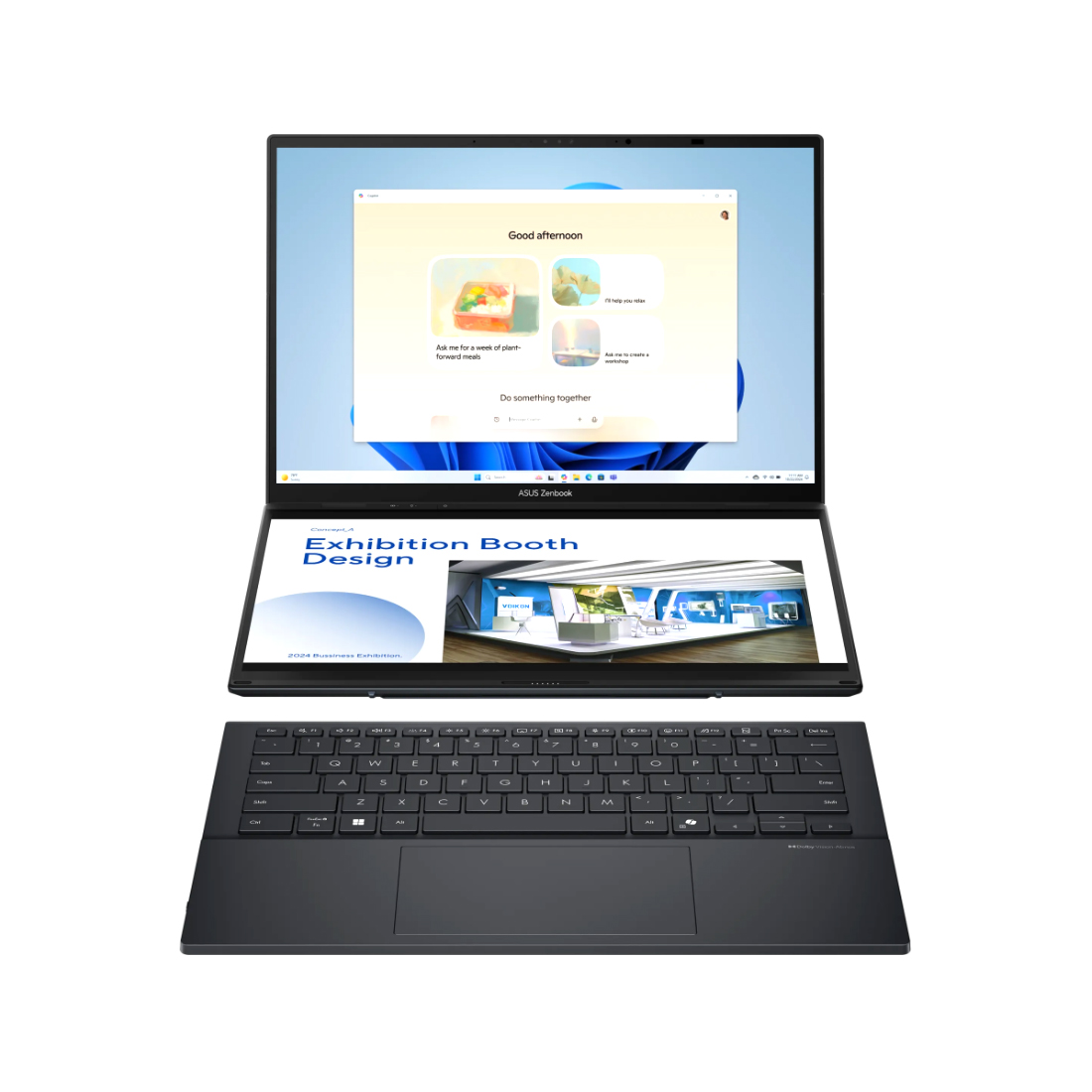 Ноутбук, ASUS Zenbook Duo UX8406CA-QL453W, 90NB14X1-M00U00, 14",FHD+ 1920x1200, OLED, 60Hz, Core Ultra 7 255H, 32GB LPDDR5X, 512GB SSD Gen4, Intel Arc Graphics, Windows 11 Home, Серый