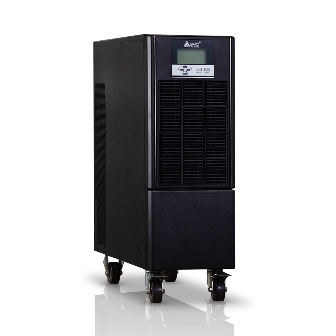 Источник бесперебойного питания, SVC, GT31-20KVA, Мощность 20кВА/18кВт, Трёхфазный (3 фазы на вход, 1 на выход), GT31-серия, On-Line, LCD\RS-232/USB SMART, Диапазон работы AVR: 190-499В, Батарея: 16 шт. (не поставляется в комплекте), Чёрный