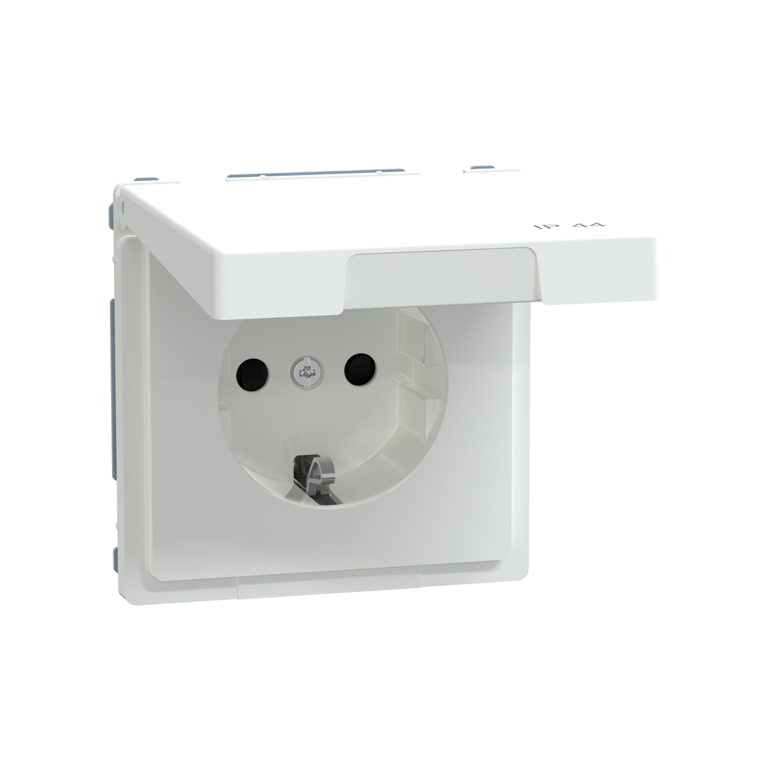 Розетка, MERTEN, MTN2314-6035, D-Life 16А с з/к с крышкой IP44 белый лотос