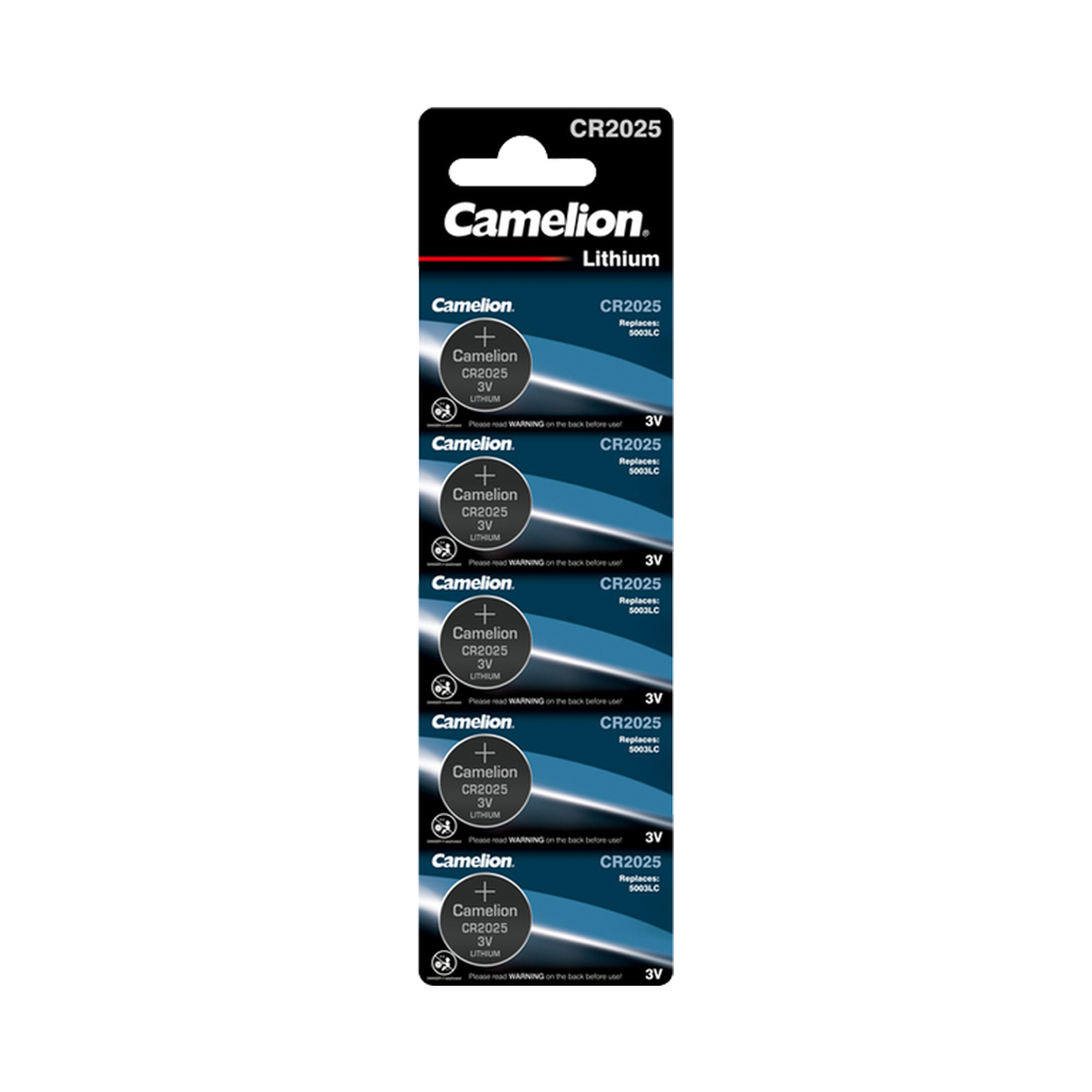 Батарейка, CAMELION, CR2025-BP5, Lithium Battery, CR2025, 3V, 220 mAh, 5 шт. в блистер