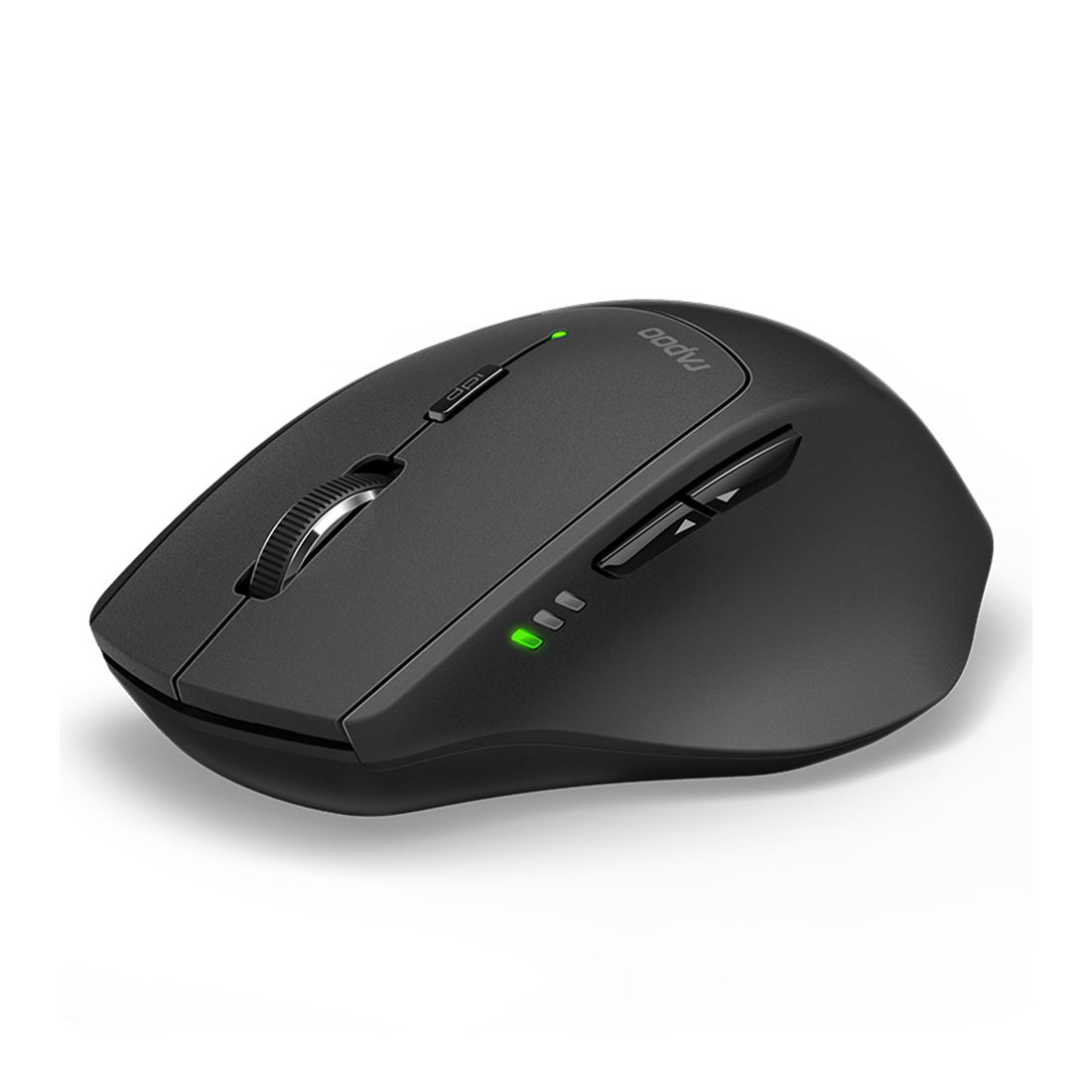 Компьютерная мышь, Rapoo, MT550L, 1600dpi, Bluetooth 3.0/4.0, Беспроводной 2.4 ГГц, Эффективная дистанция 10 м., Батарейки в комплекте, 2 x AA, 7 х 10 х 4 см, Черный