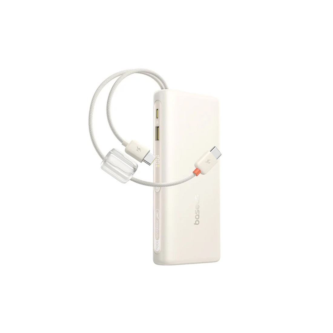Портативный внешний аккумулятор, Baseus, EnerFill FC41 (E0028P01), Digital Display, With Dual Built-in USB-C Cables. 10000mAh, 67W, Белый