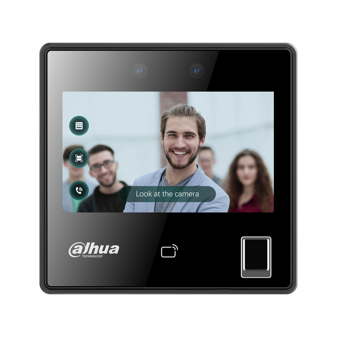 Контроллер доступа, Dahua, DHI-ASI3214A-W (12В), контроллер доступа с распознаванием лиц и отпечатком пальца, 2 Мп, DWDR, Wi-Fi, Mifare(13,56 МГц)