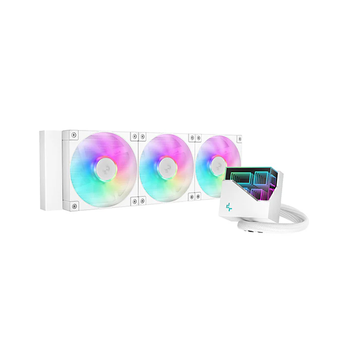 Кулер с водяным охлаждением, Deepcool, LT360 WH ARGB R-LT360-WHAMNC-G-1, Intel 1700/1200/115х и AMD AM5/AM4/, TDP 300W, 3*120мм FD12 ARGB, 600-2400RPM±10%, 85,85CFM, 38,71 dB(A), Белый