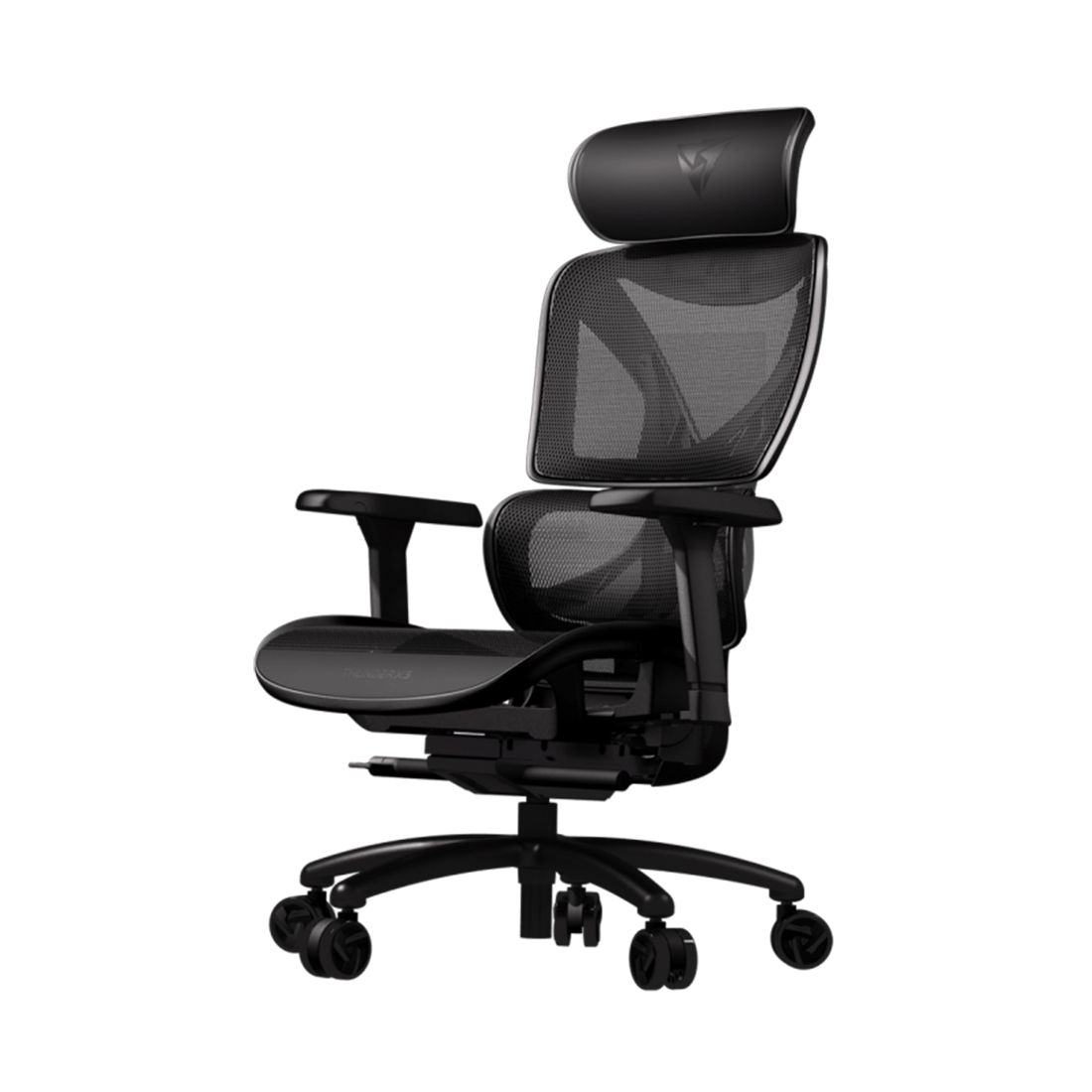 Игровое компьютерное кресло, ThunderX3, XTC-Mesh Black, Воздухопроницаемое сетчатое покрытие, (Ш)65*(Г)57*(В)118(126) см,Чёрный