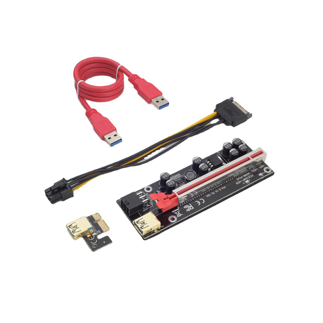 Плата расширения, X-Game, R-010s Lan, два 6-контактных и 4-контактный разъем, USB-кабель (60 см) красный, Вес 100 г/шт., Напряжение 3 В, 8 конденсаторов, Позолоченный USB, Прорезь для металлического щита, Лампы для скачек, Сумка на молнии из ПВХ