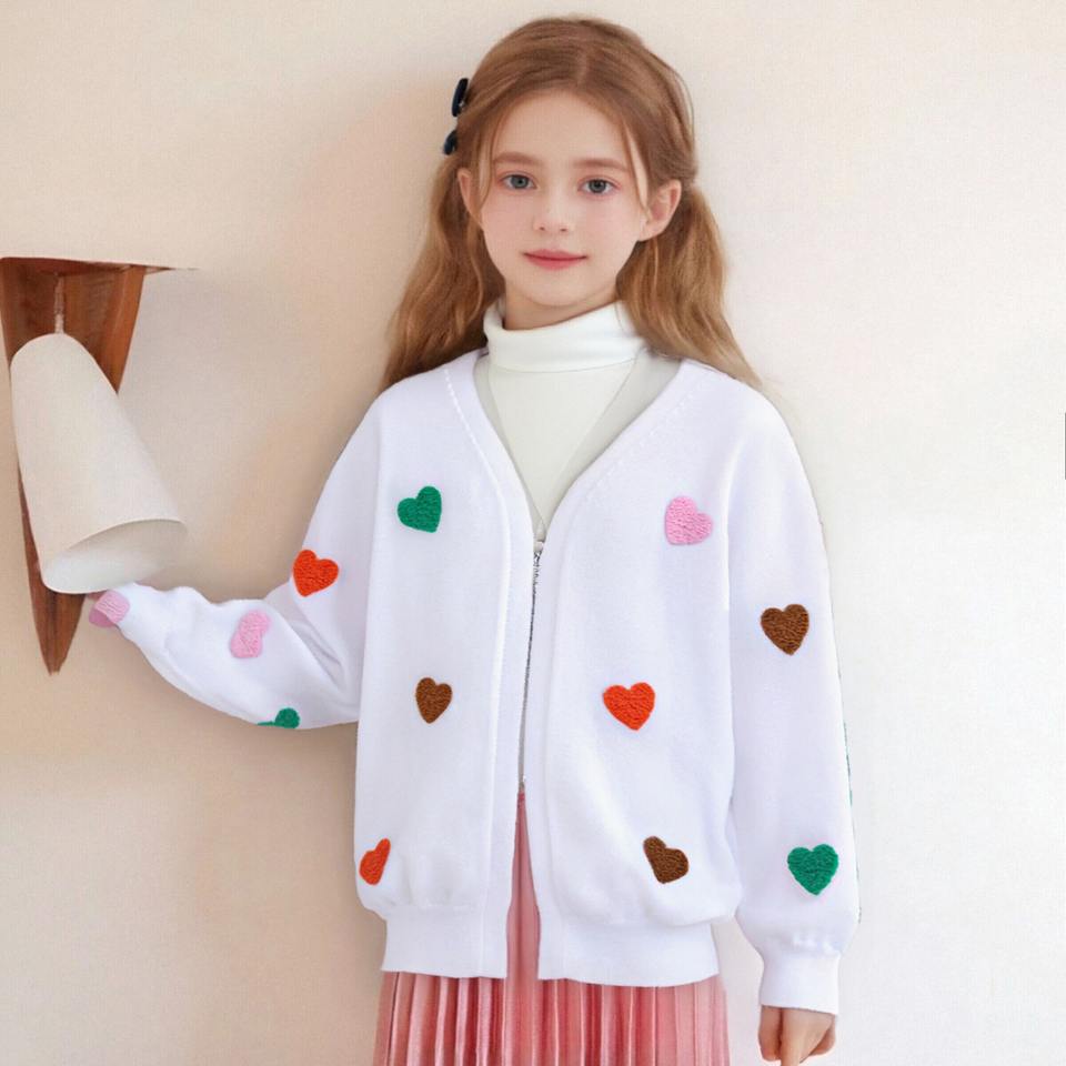 Colorful Heart Knit V-neck