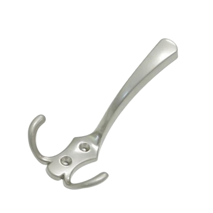 Home Decoration Zinc Alloy Silver Wall Mount Hat and Coat Hanger Rack Hooks with Screws Eco-Friendly Multifunction