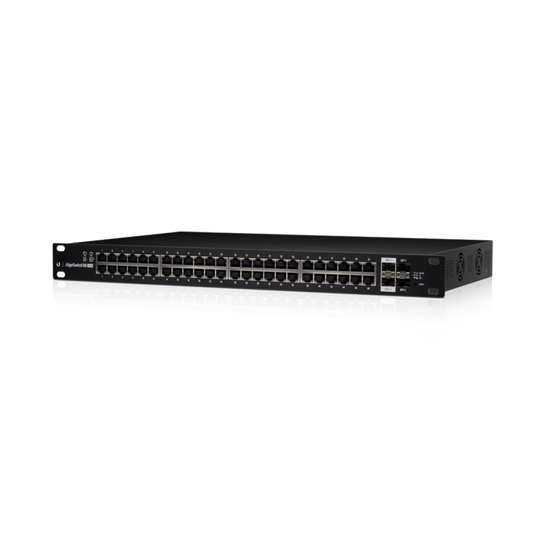 Коммутатор, Ubiquiti, ES-48-500W, EdgeSwitch, Управляемый L2+, 48 портов 10/100/1000 Mbps RJ45 PoE, 802.3af/at, бюджет 500W, 2 порта SFP, 2 порта SFP+, Стоечный