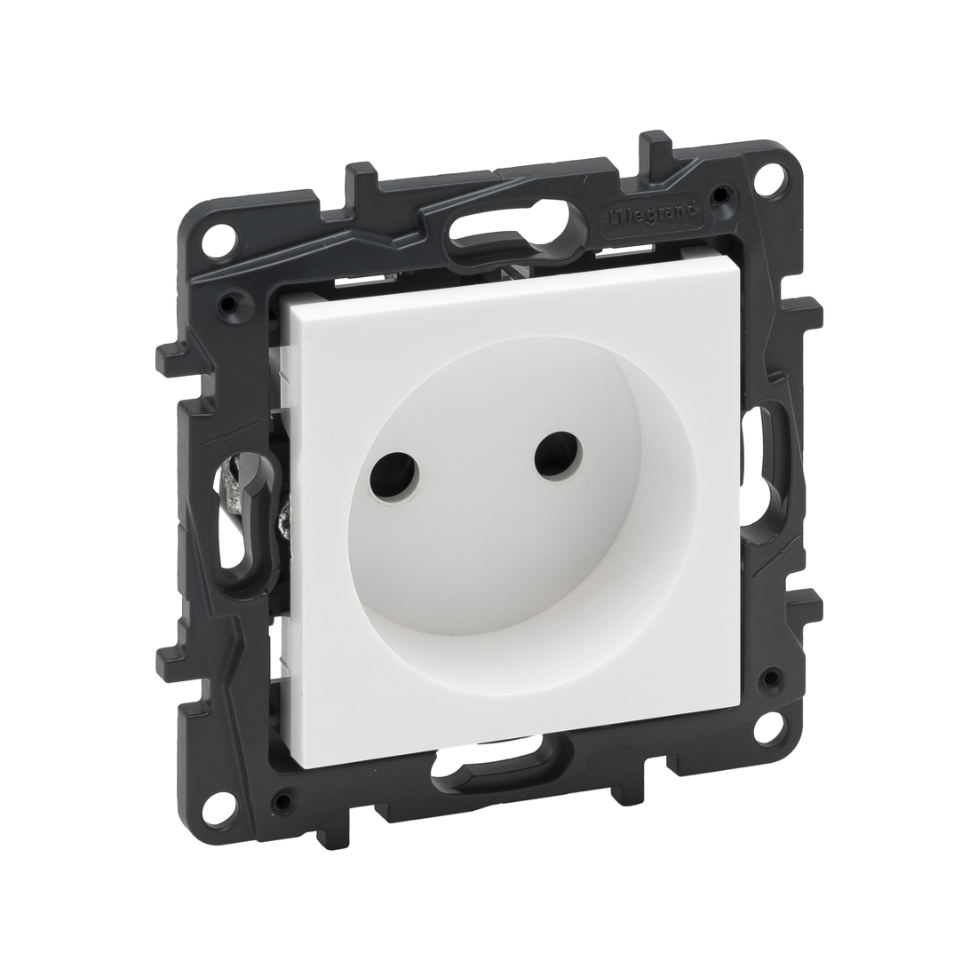 Розетка 2К, Legrand Niloe Step, 863119, 16А 250 В с з/ш винт. кл. Белый