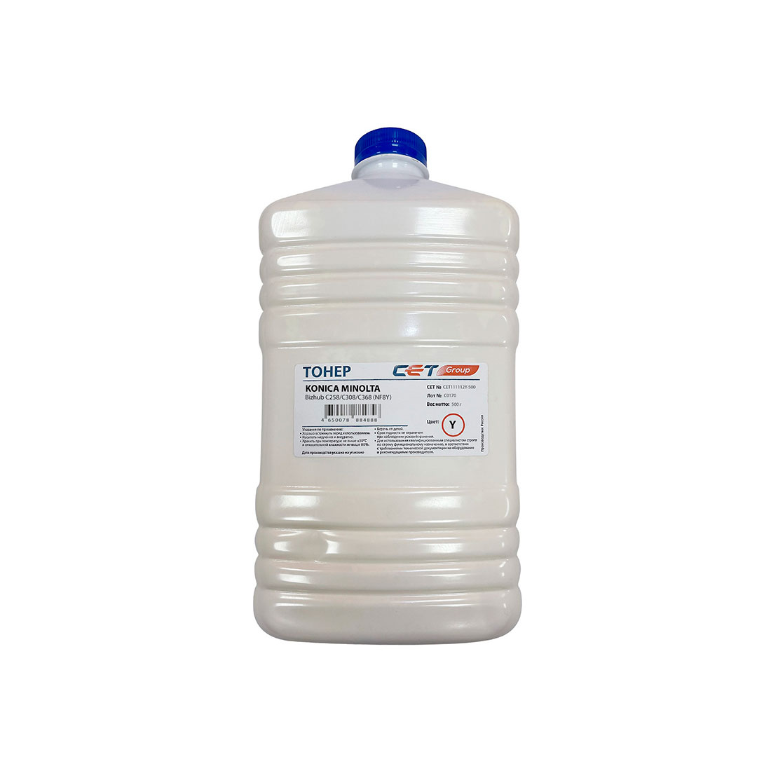 Тонер CET111112Y-500, жёлтый, 500 г для картриджей KONICA MINOLTA Bizhub C258/C308/C368
