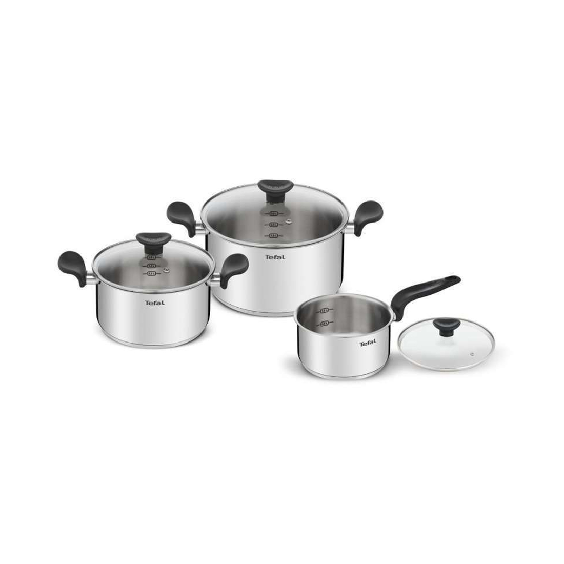 Набор посуды, Tefal, Easy Boil G749S674, 6 предметов, Объем 1.5/3/5.4 л, Для всех типов плит, Нержавеющая сталь, Серебристый