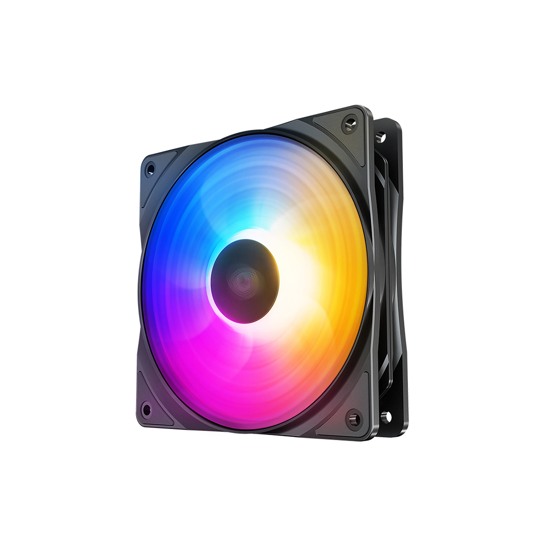 Кулер для компьютерного корпуса, Deepcool, RF120FS DP-FLED3-RF120-FS, 120мм FRGB, 500-1500±10%об.мин, 56.5CFM, 27dB(A), 4pin, 120х120х25мм, Чёрный