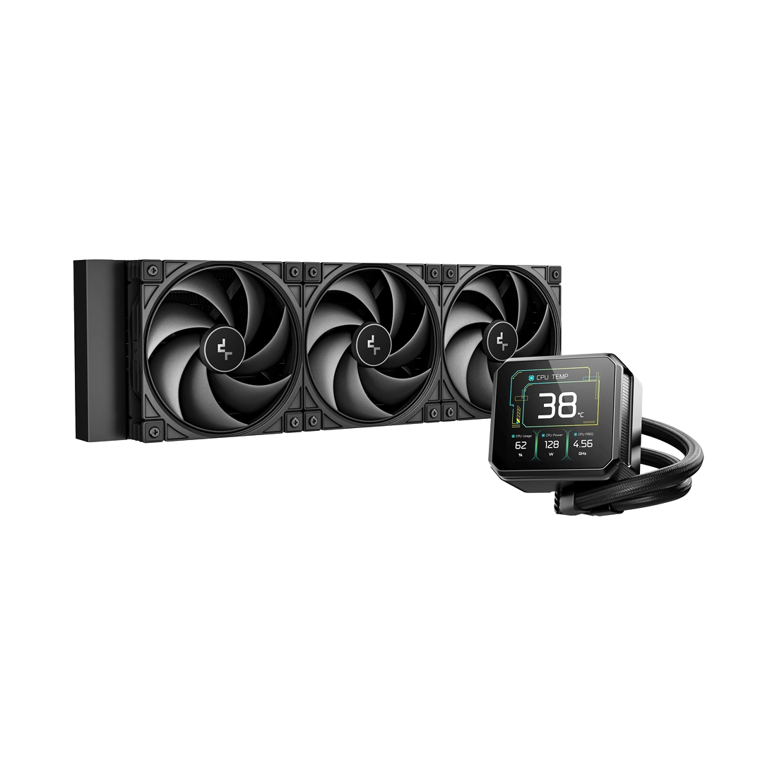 Кулер с водяным охлаждением, Deepcool, SPARTACUS 420 R-SPT420-BKDSMP-G-1, Intel 1851/1700 и AMD AM5/AM4, TDP 350W, 3*140мм, 500-2000 RPM±10%, 112.5 CFM, 32.89 dB(A), Черный