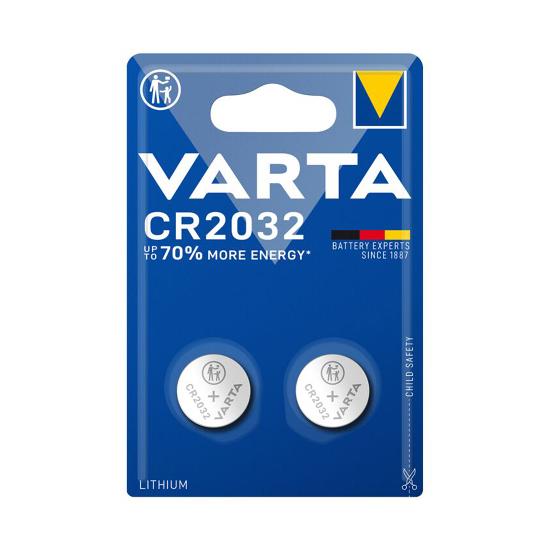 Батарейка, VARTA, CR2032-BP2, Lithium Battery, CR2032, 3V, 2 шт.
