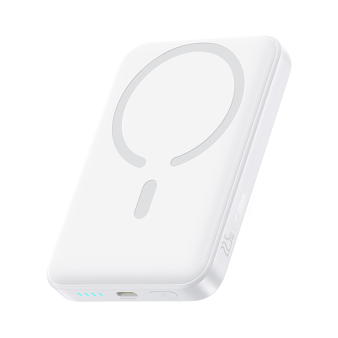 Портативный внешний аккумулятор, Baseus, EnerFill FM11 Ultra-Mini Magnetic, P1008210E213-00, 10000 мА·ч, 37 Вт·ч, Проводная зарядка 22,5 Вт, Беспроводная зарядка 15 Вт, MagSafe, Магниты N52, USB-C, LED-индикатор, Кабель USB-C–USB-C 30 см, 104 69,8 18 мм, 209 г, Белый