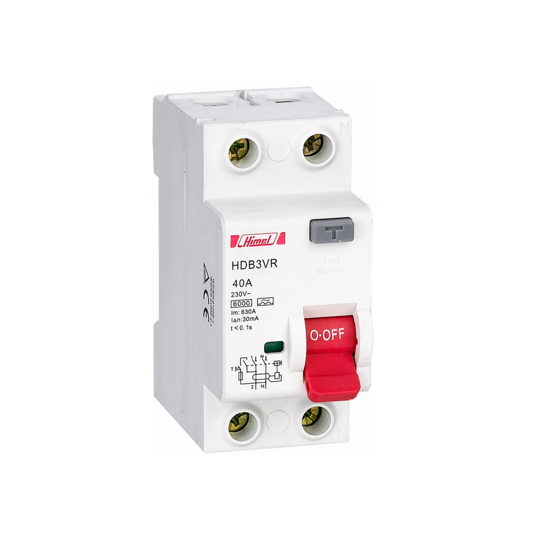 ВДТ, Himel, HDB3VR225SC, HDB3LE 2Р 25А 30мА тип AC 6кА