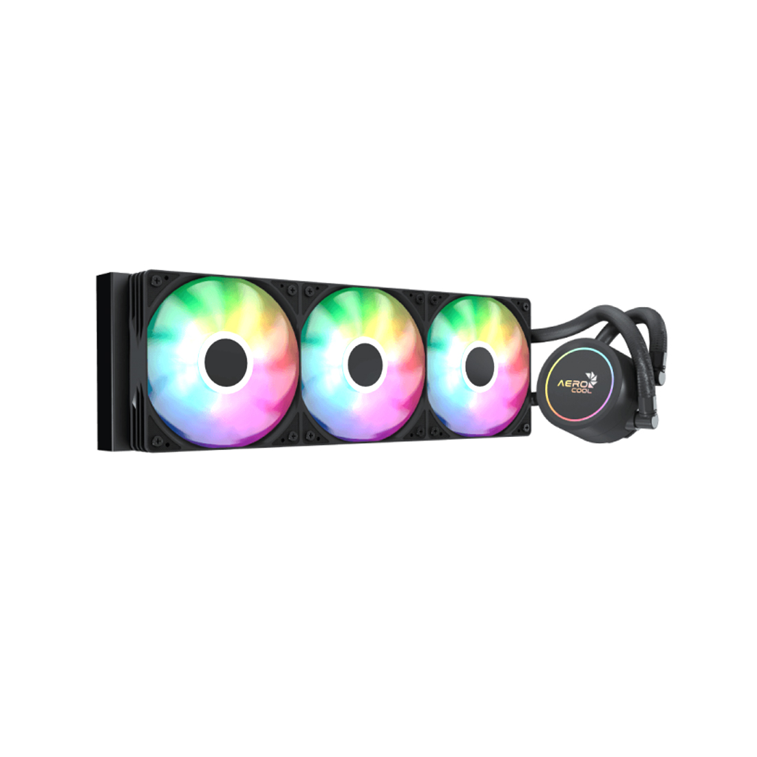 Кулер с водяным охлаждением, Aerocool, Abyss L360R, Intel 1851/1700/1200/115х и AMD AM5/AM4/, TDP 320W, 3*120мм ARGB, 600-3000RPM±10%, 81,5CFM, 38 dB(A), Чёрный