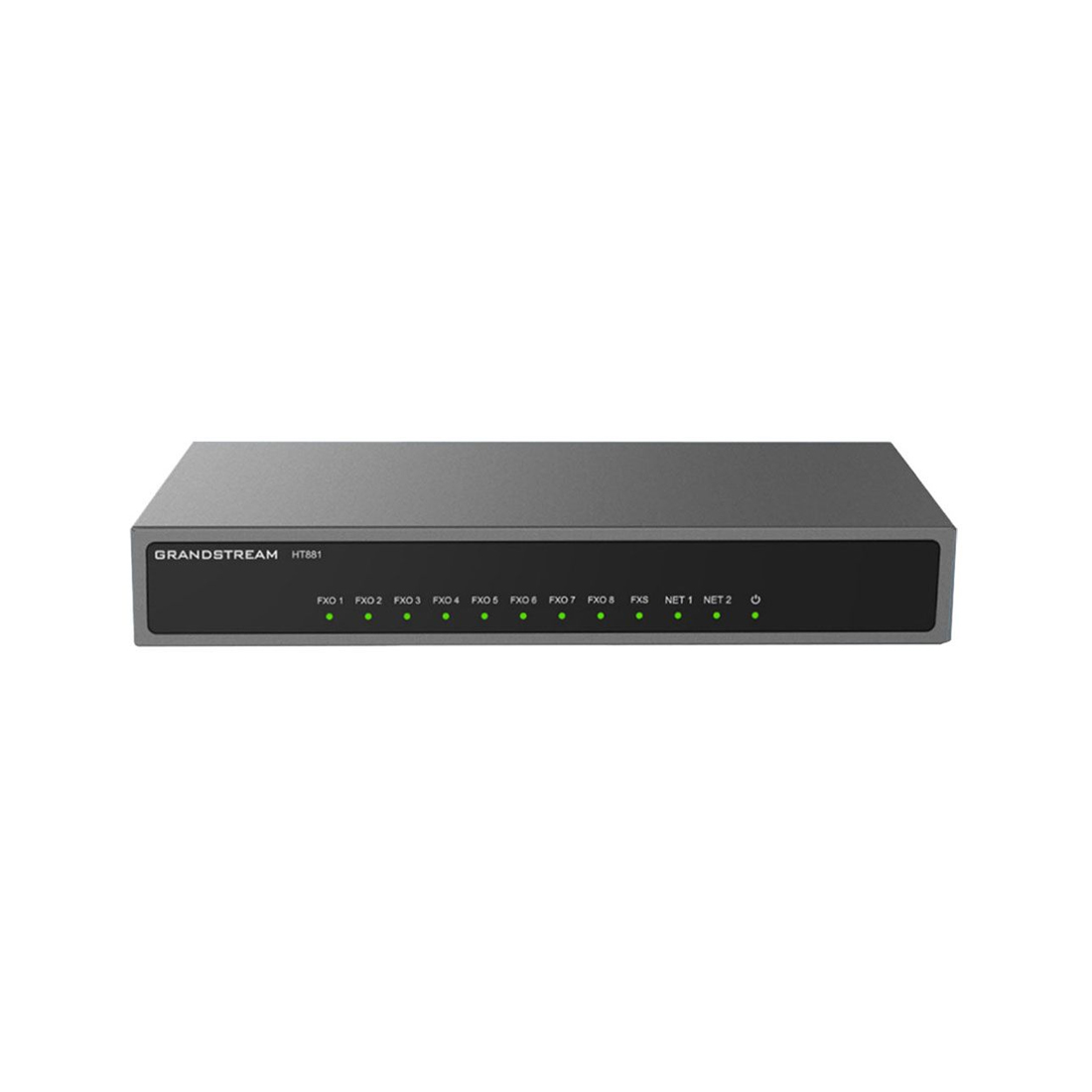 Телефонный адаптер, Grandstream, HT881, 8 портов FXO RJ11, 1 порт FXS RJ11, 2 порта RJ45 10/100/1000 Мбит/с, 1 порт с поддержкой PoE-PD 802.3af, Трехсторонняя конференц-связь