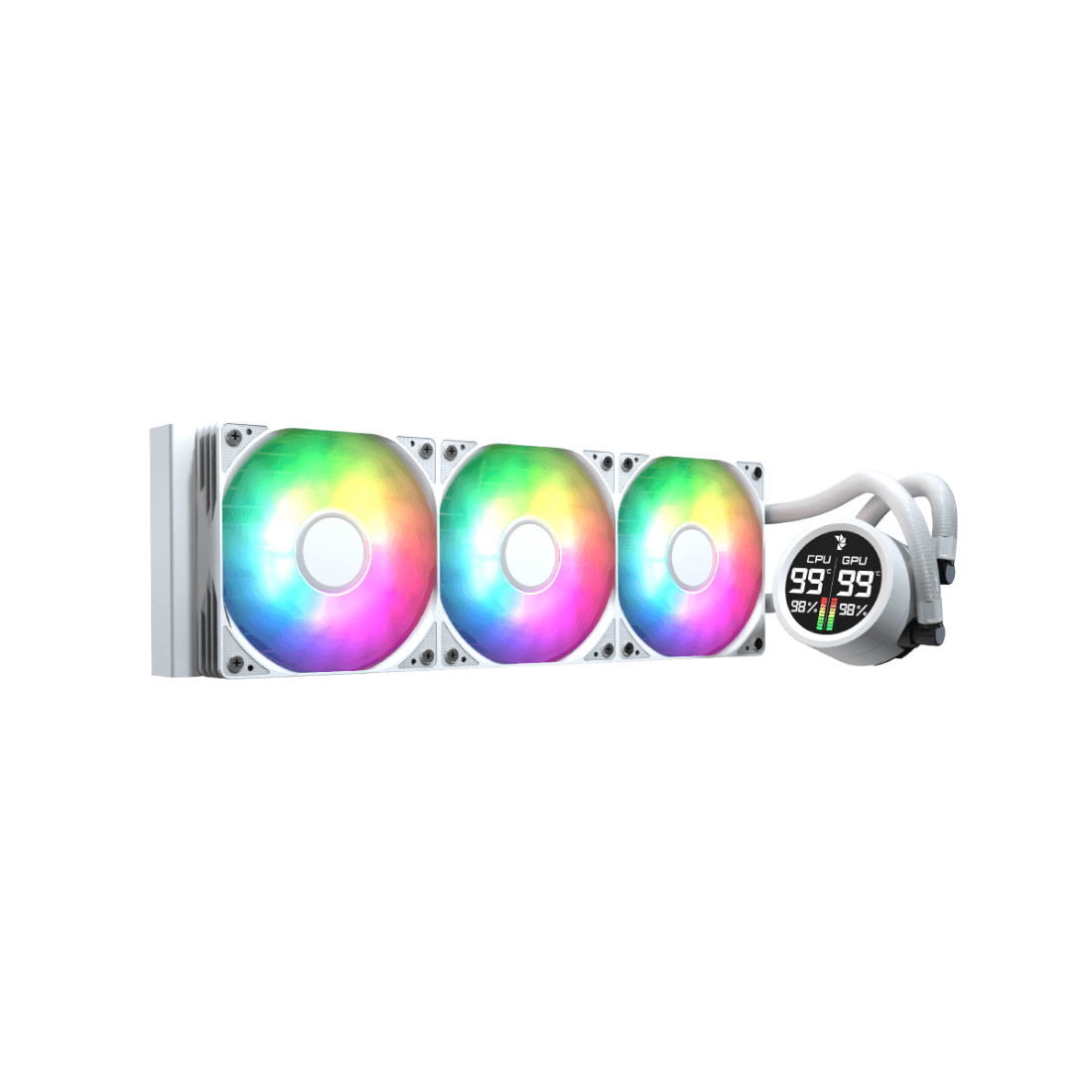 Кулер с водяным охлаждением, Aerocool, Abyss L360R Digi WH, Intel 1851/1700/1200/115х и AMD AM5/AM4/, TDP 320W, 3*120мм ARGB, 600-3000RPM±10%, 81,5CFM, 38 dB(A), Белый