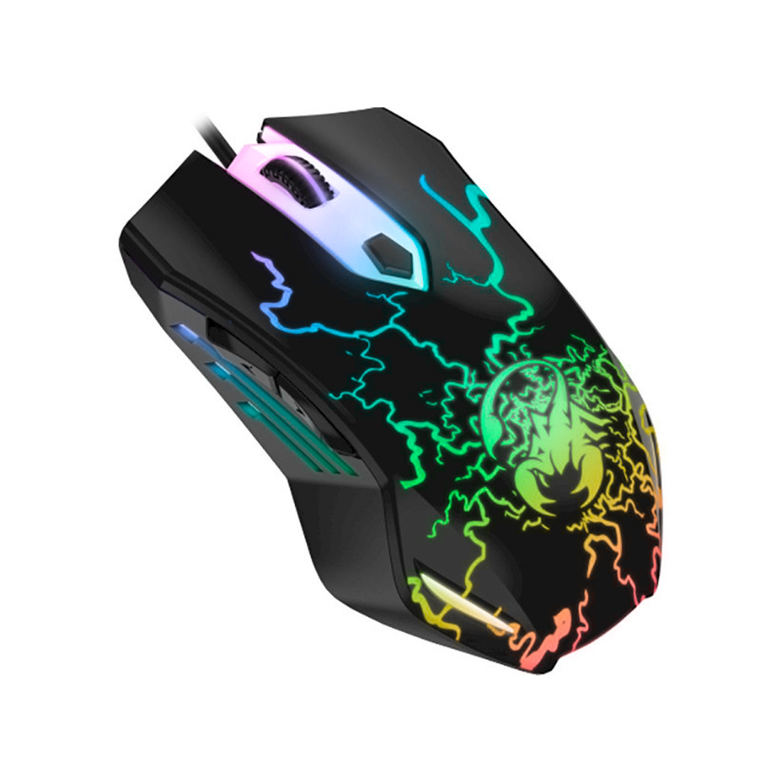 Компьютерная мышь, Genius, Scorpion Spear, RGB, Игровая, Оптическая 800-1200dpi, Проводная 1,8м, USB, Черная