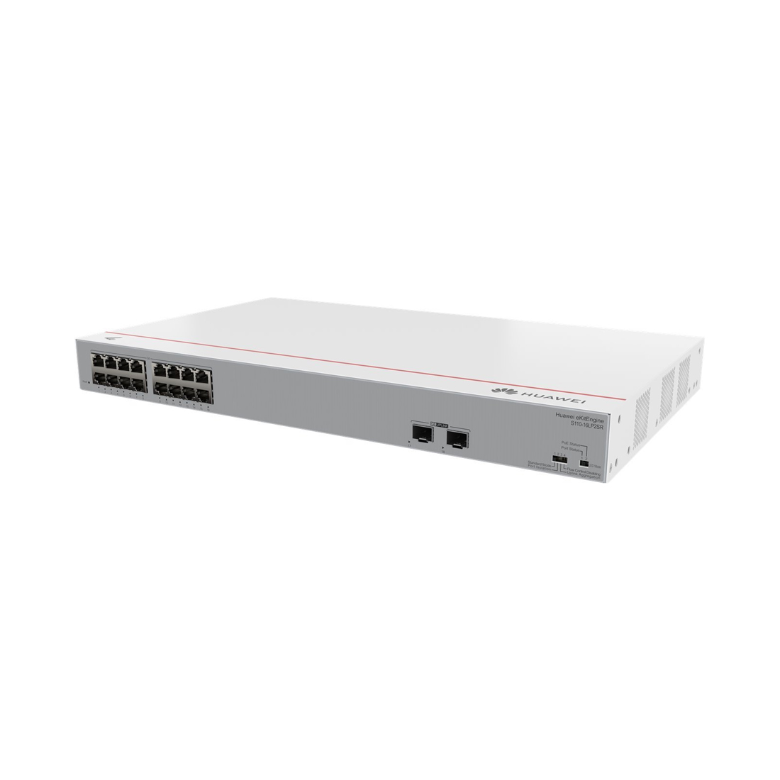 Коммутатор, Huawei, S110-16LP2SR, Неуправляемый, 16 портов 10/100/1000M RJ-45, 2 порта SFP, 124 W PoE+, стоечный