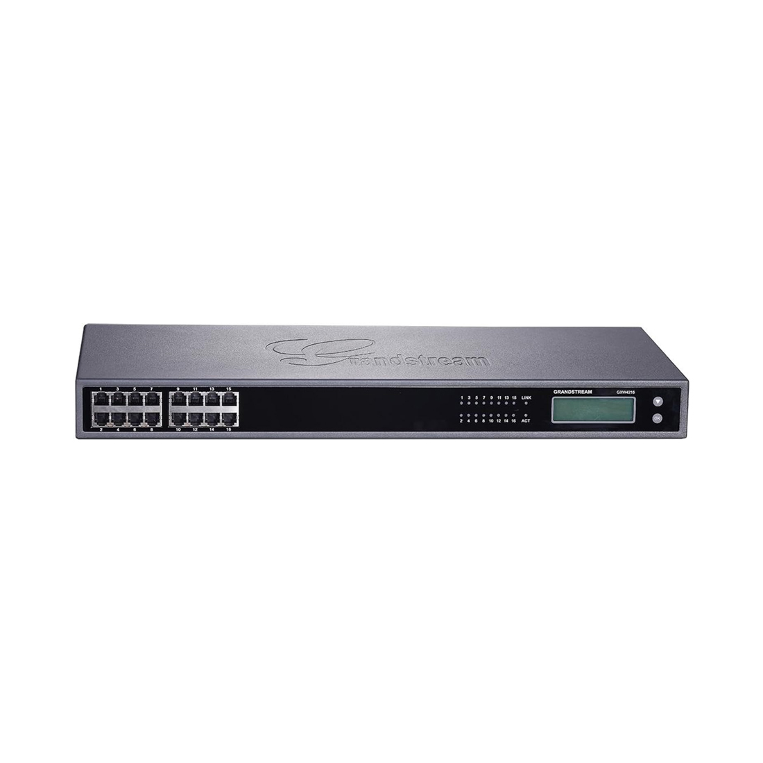 VoIP Шлюз, Grandstream, GXW4216, 16 FXS, 16xRJ11 и 1 50-контактный разъем Telco, 1x GbE, блок питания 12 В/5 А