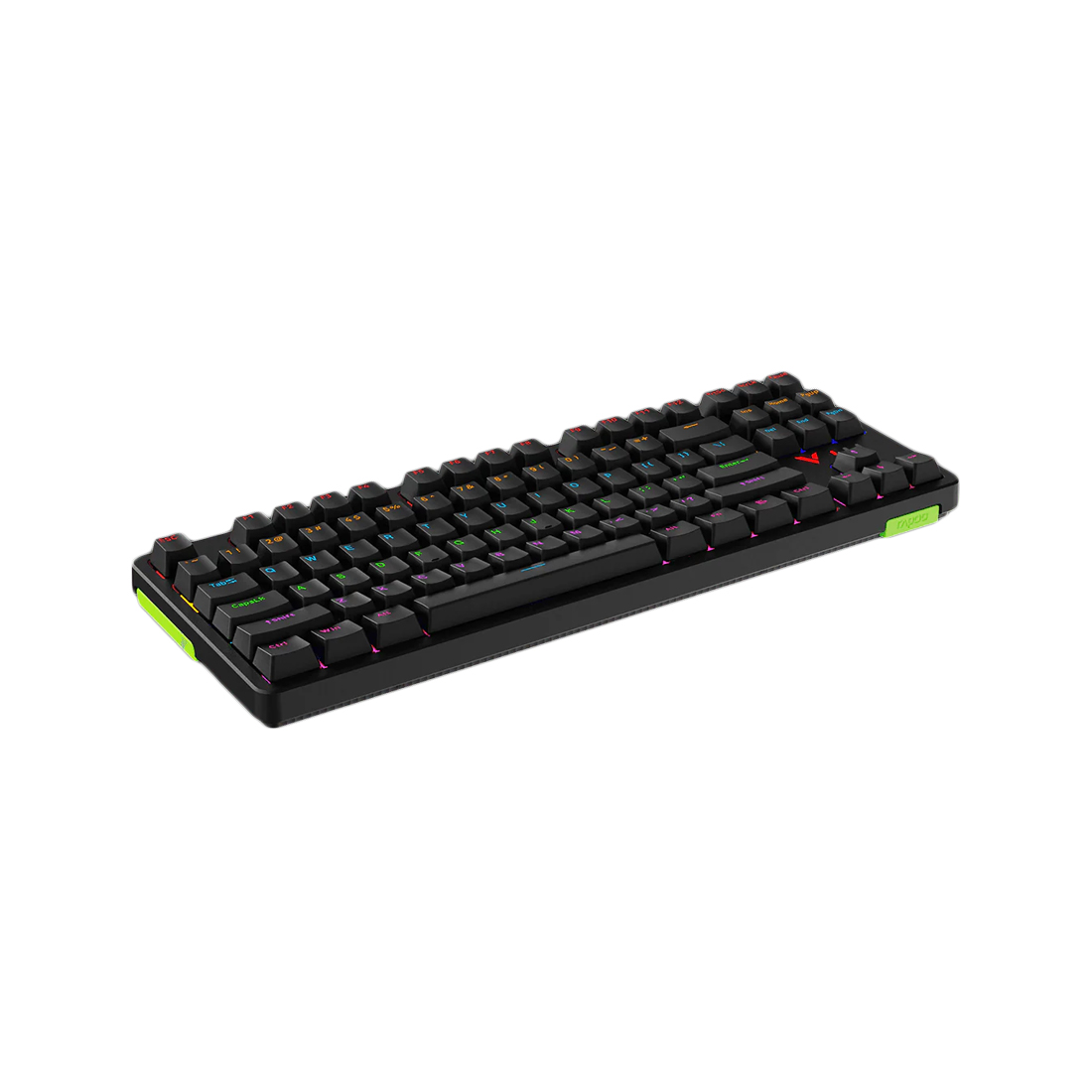 Клавиатура, Rapoo, V500PRO-87, Игровая, USB, Кол-во стандартных клавиш 87, RGB, Алюминий, Анг/Рус, Водонепроницаемый корпус, Черный