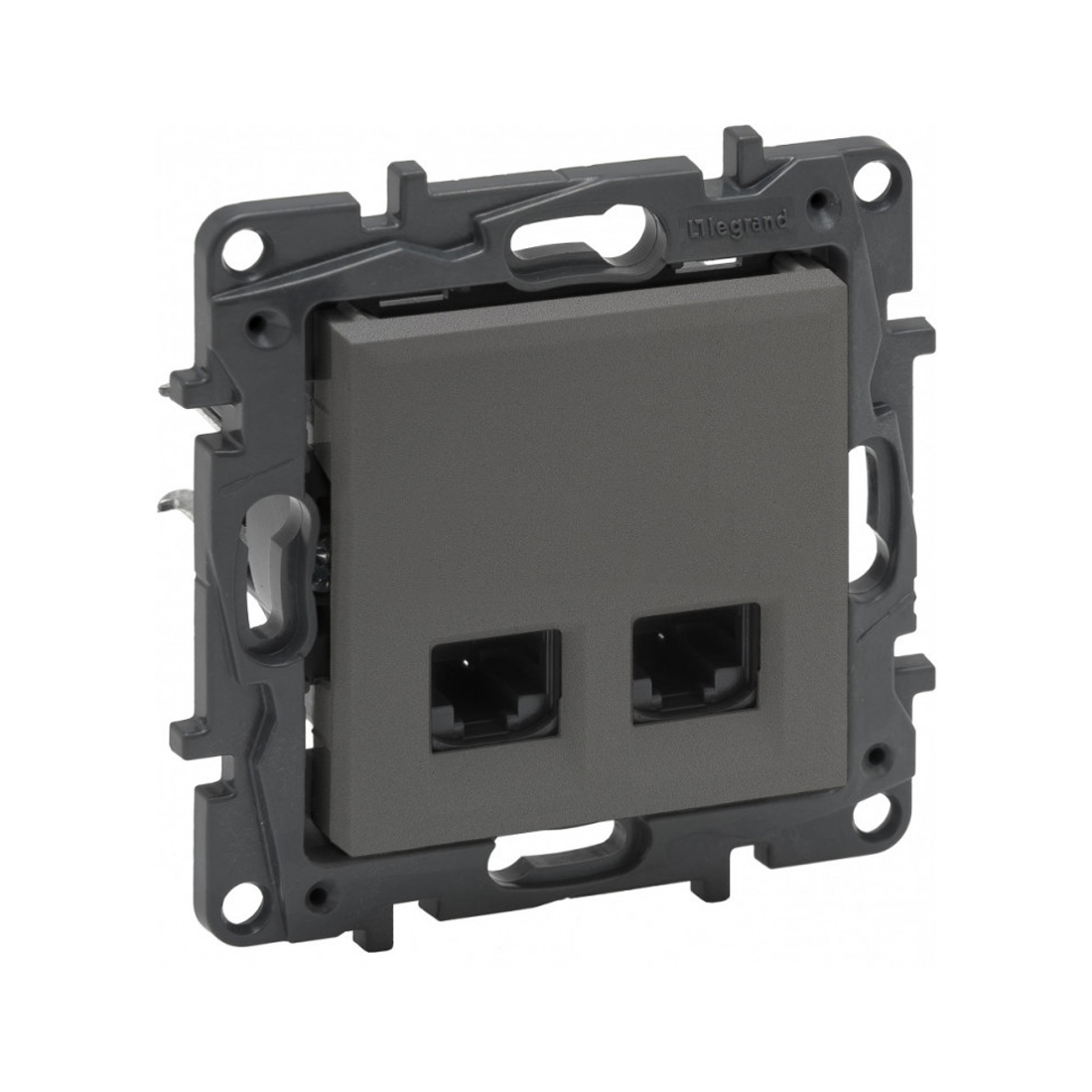Информационная розетка двойная, Legrand Niloe Step, 863460, 2хRJ45 Кат.5e UTP Сталь