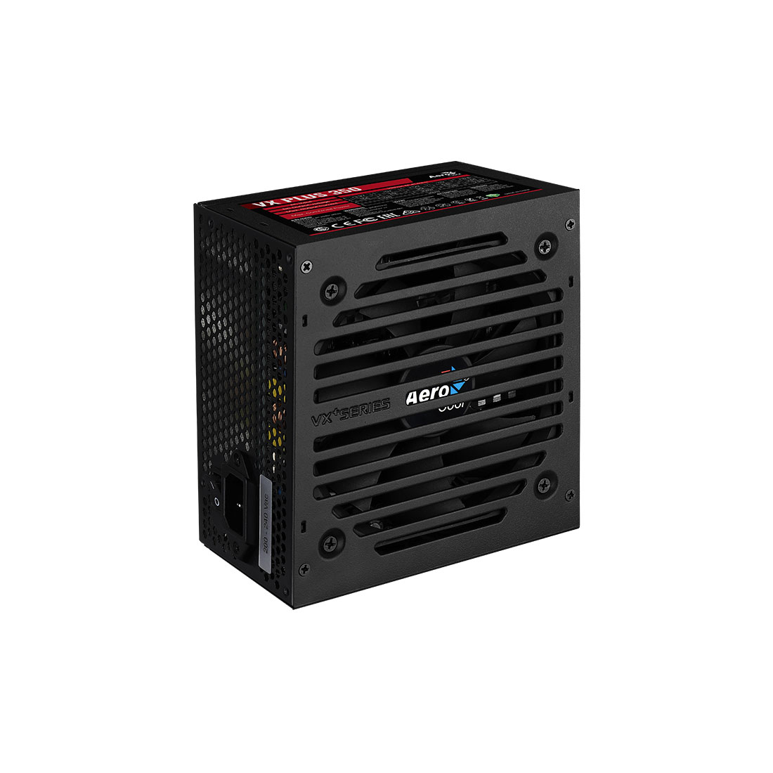 Блок питания, Aerocool, VX PLUS Stealth 350, 350W, ATX, None-PFC, 20+4pin, 4+4pin, 2*Sata, 2*Molex, 1*FDD, Вентилятор 12 см, Кабель питания, Чёрный