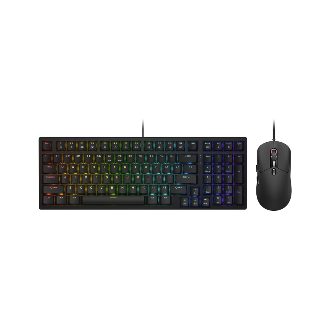Игровой комплект клавиатура + мышь, Cougar, Combat S, Игровая, Гибридная, USB, Подсветка RGB, Оптическая мышь, 6200 DPI, Англ/Рус, Длина кабеля 1,8 метра, Чёрный