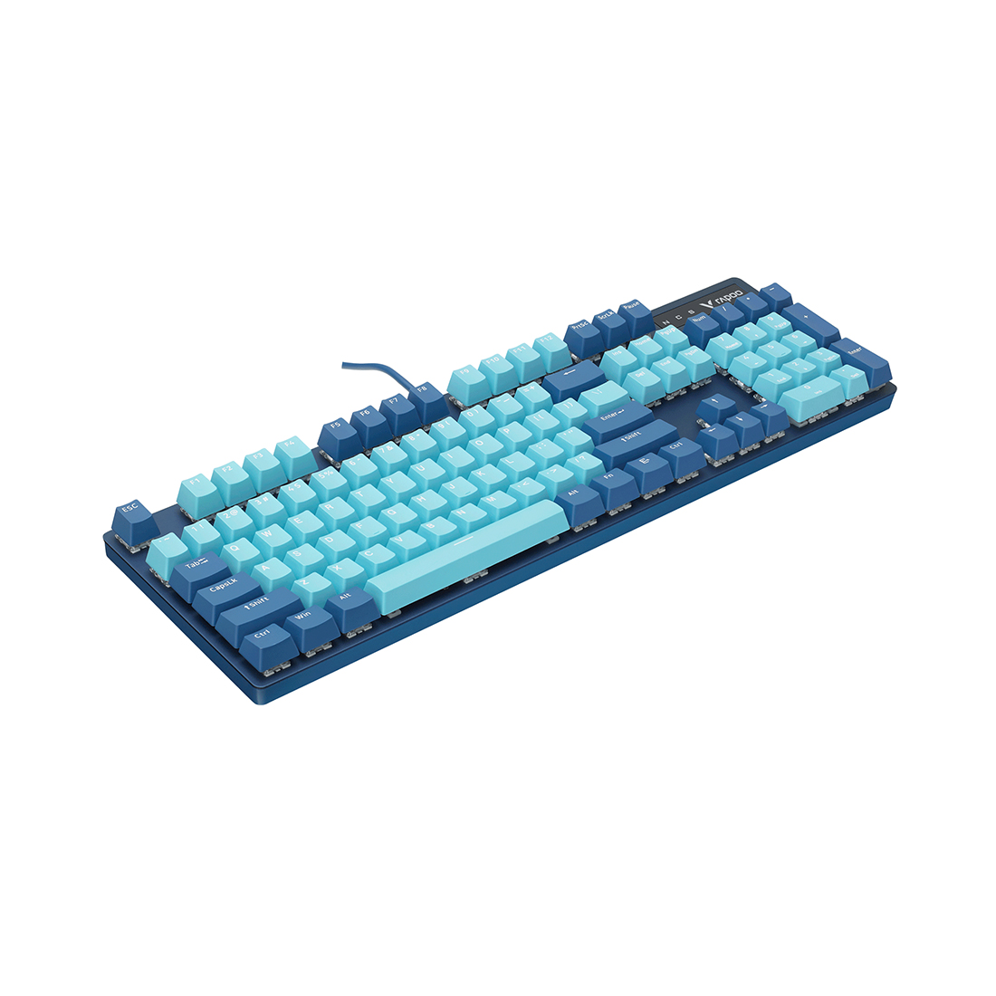 Клавиатура, Rapoo, V500PRO, Игровая, USB, Кол-во стандартных клавиш 104, Длина кабеля 1,8 метра, Анг/Рус, Голубой