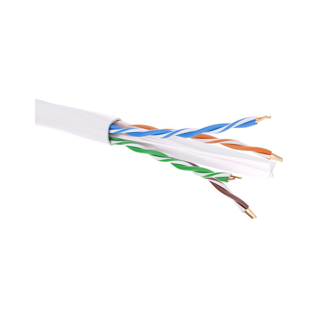 Кабель витая пара, DKC, RN6UUK03WH, кат. 6 неэкранированный U/UTP, 4 пары, нг(А)-LSLTx, цвет внешней оболочки белый, катушка 305 м, для групповой прокладки внутри помещений, внешняя оболочка из полиолефина