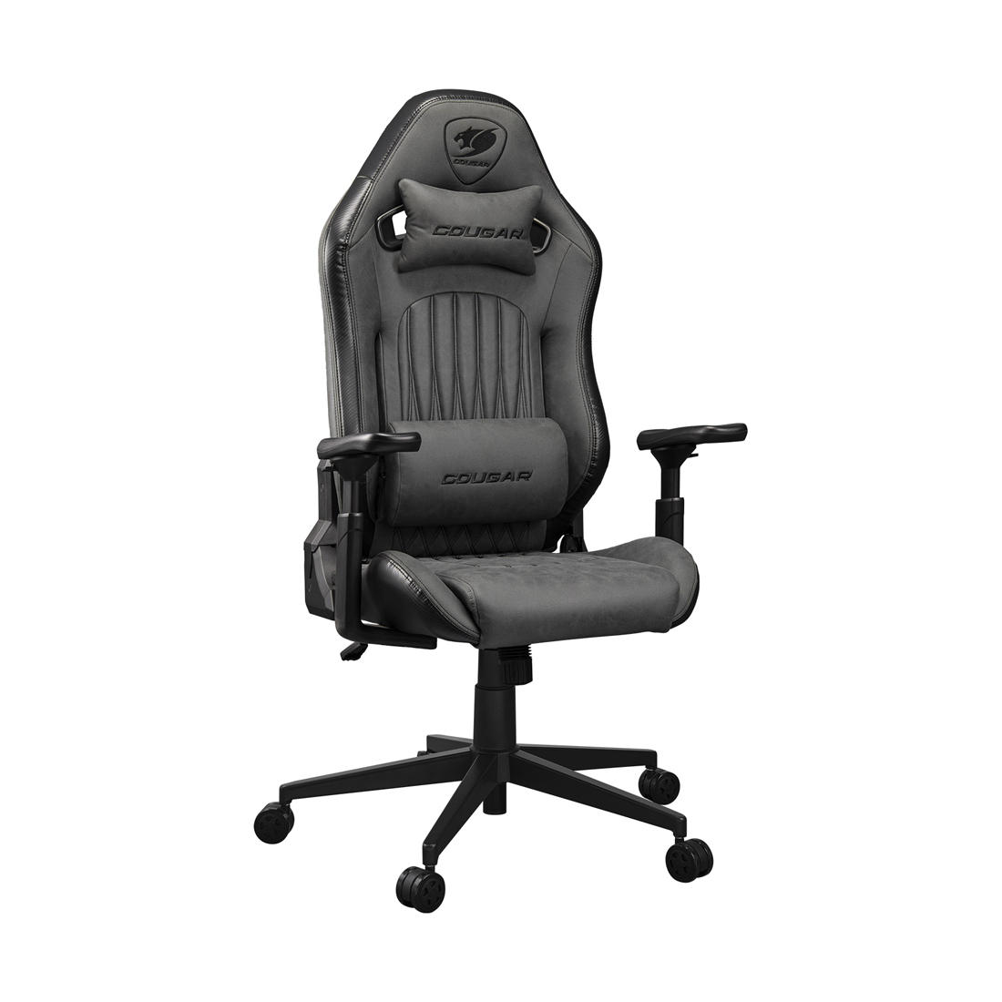 Игровое компьютерное кресло, Cougar, Explore Jet Gray F, Искусственная кожа PU AIR, (Ш)57*(Г)53*(В)129,5 (137) см, Серый