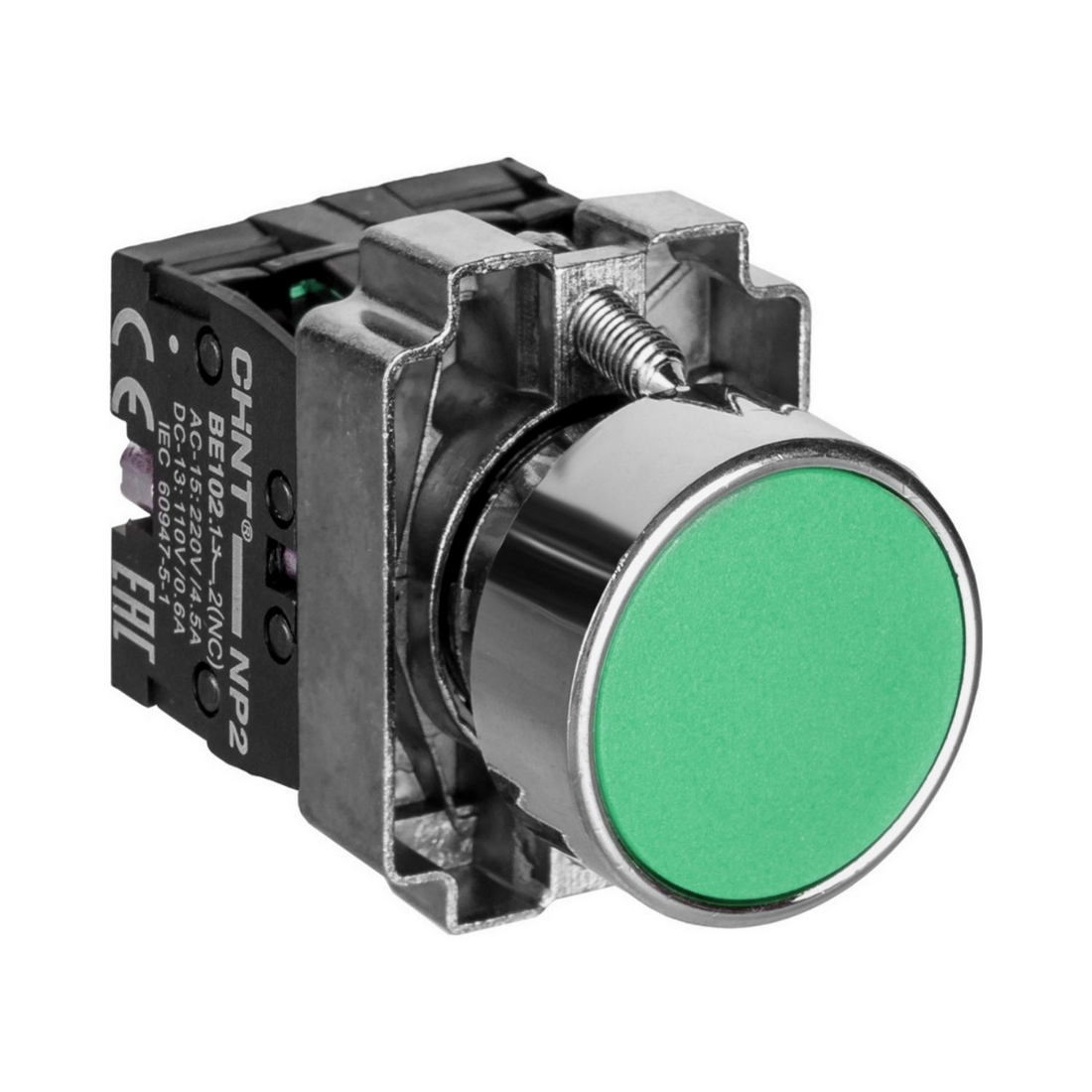 CHINT 574842 NP2-BA31 басқару түймесі жарықсыз жасыл 1НО IP40