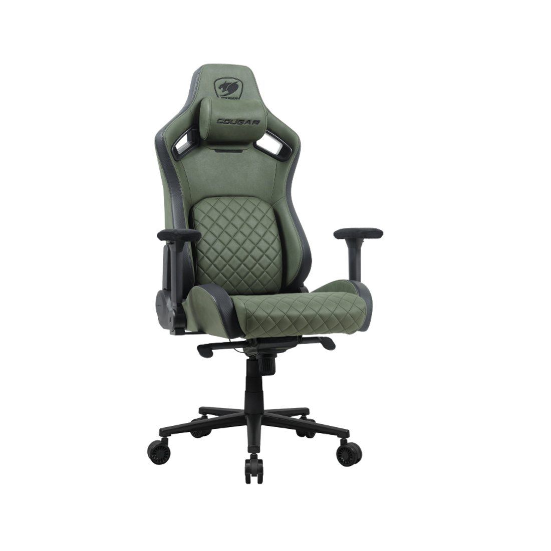 Игровое компьютерное кресло, Cougar, Defensor S Army Green F, Искусственная кожа PU AIR, (Ш)57*(Г)53*(В)129,5 (137) см, Зеленый