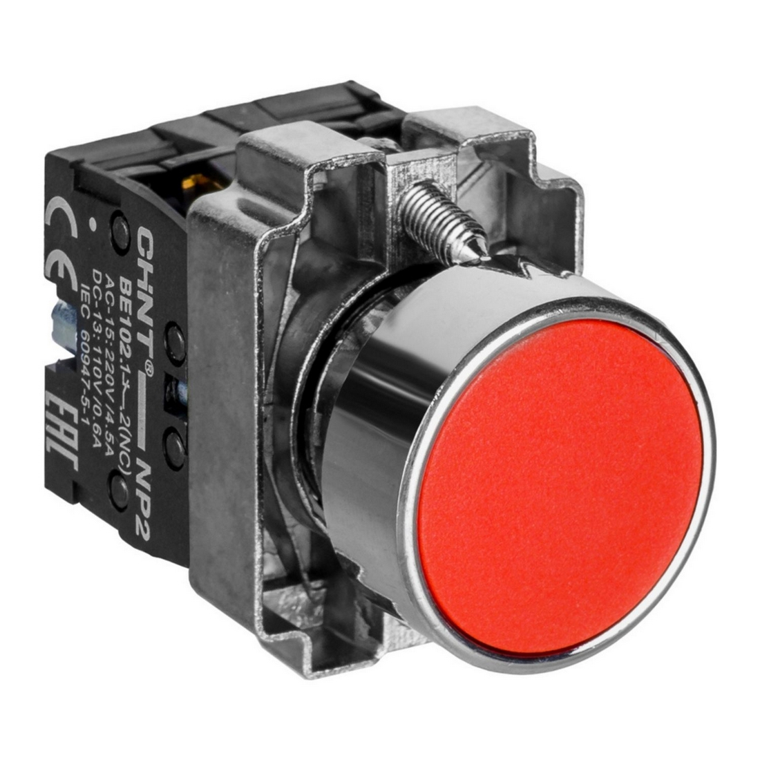 Кнопка управления CHINT NP2-BA42 без подсветки красная 1НЗ IP40 574843