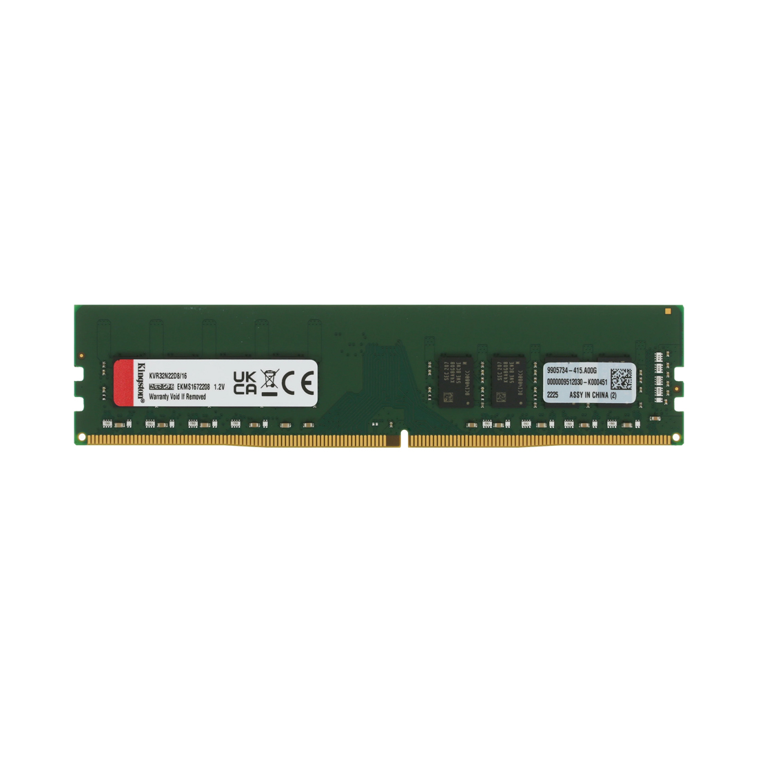 Модуль памяти, Kingston, KVR32N22D8/16WP, DDR4, 16GB, DIMM <PC4-25600/3200MHz>