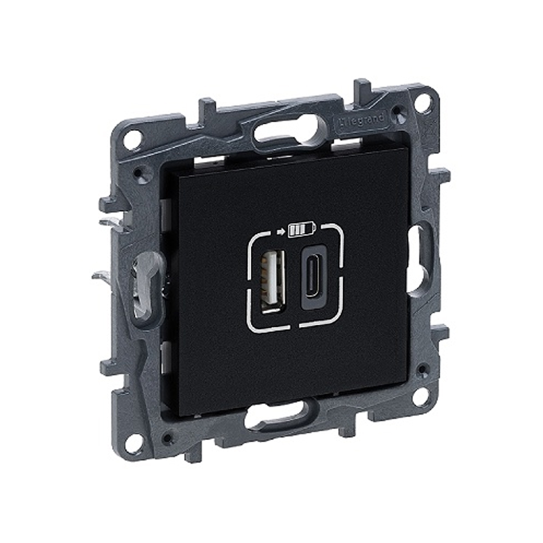 Розетка USB, Legrand Niloe Step, 863540B, Тип А+C 12Вт+15Вт 5В Чёрный new