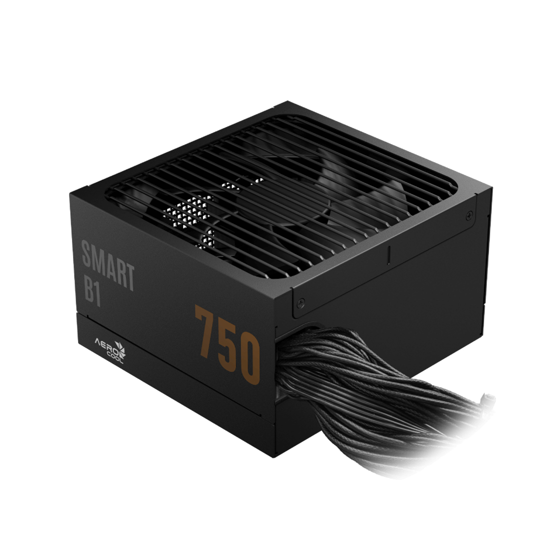 Блок питания, Aerocool, SMART B1, 750W, ATX 3.1, Bronze, APFC, 20+4pin, 2*4+4pin, 8*Sata, 2*Molex, 3*PCI-E 6+2pin, 12V-2X6, Вентилятор 13,5 см, Кабель питания, Чёрный