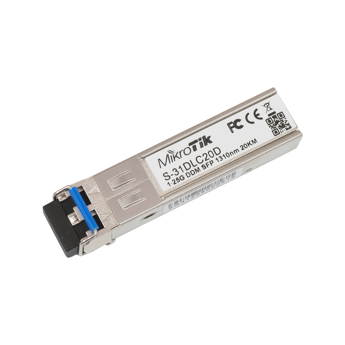 Трансивер, MikroTik, S-31DLC20D, SFP, 1.25G, SM, 1310nm, 20km, Dual LC-connector